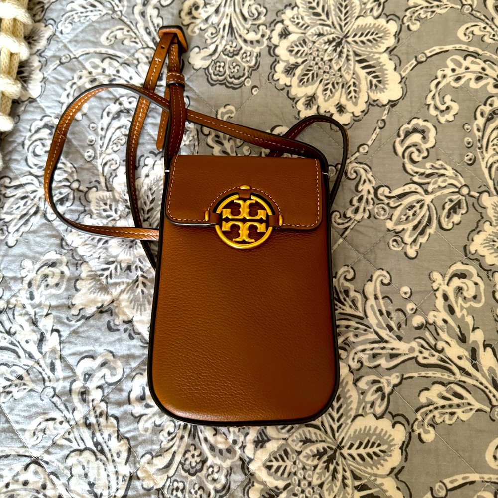Never used mini crossbody in British Tan by TORY BURCH!